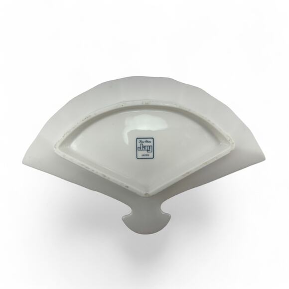 Vintage Jay Fine China Fan-Shaped Decorative Plate - Birds and Blossoms Design - Picture 2 of 11